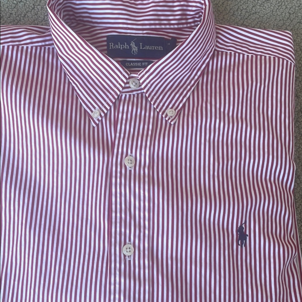 Ralph Lauren Men's Red Striped Shirt